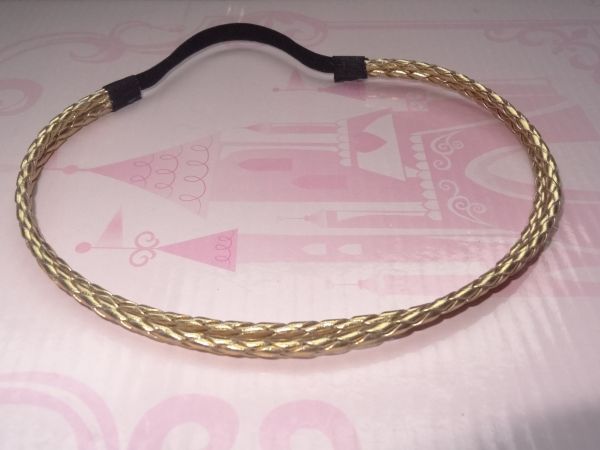 headband dourado de couro