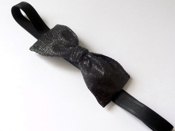 faixa laço preto glitter